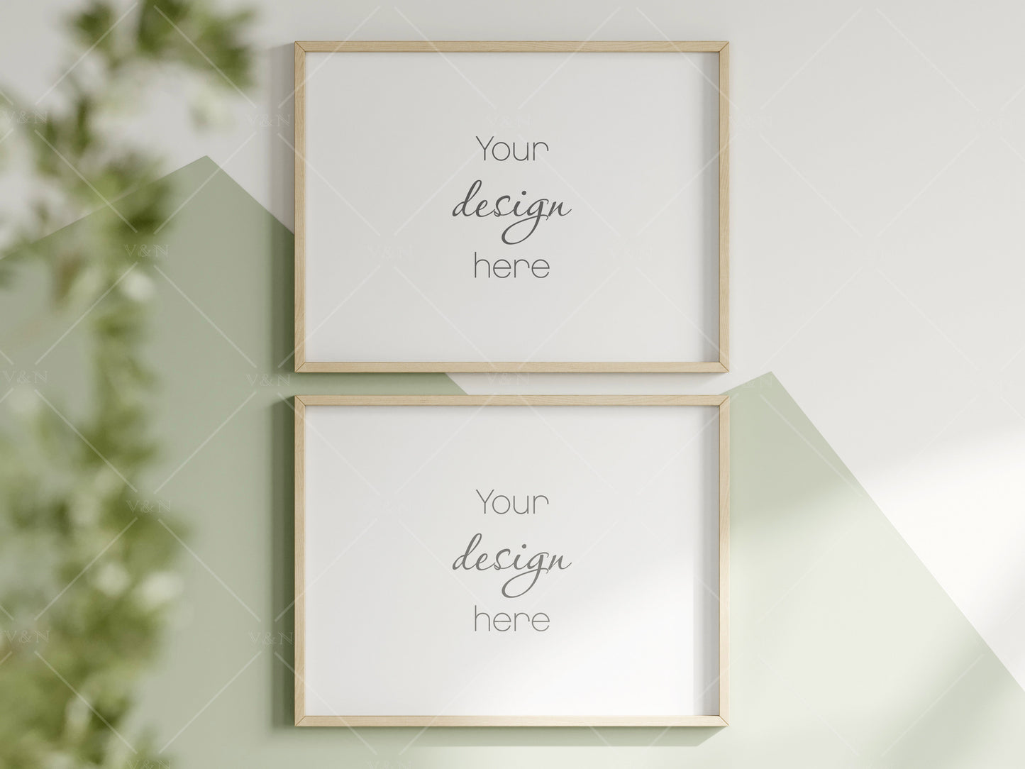 Horizontal Frame Mockup in Green Kids Room Interior, Frame Nursery Interior Wall Mockup, Minimalist Nursery Frame Mockup