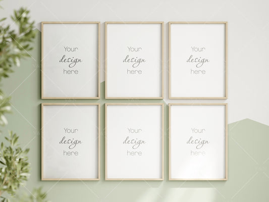 Frame Mockup in Green Kids Room Interior, Portrait Frame Nursery Interior Wall Mockup, Minimalist Nursery Frame Mockup