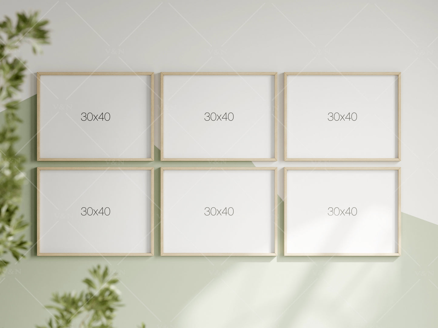 Horizontal Frame Mockup in Green Kids Room Interior, Frame Nursery Interior Wall Mockup, Minimalist Nursery Frame Mockup