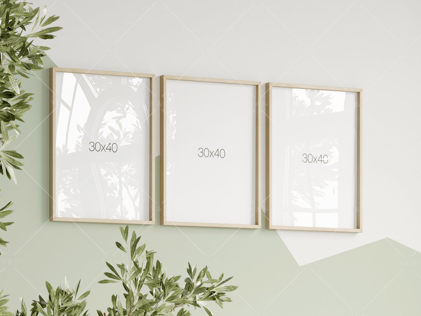 Frame Mockup in Green Kids Room Interior, Portrait Frame Nursery Interior Wall Mockup, Minimalist Nursery Frame Mockup