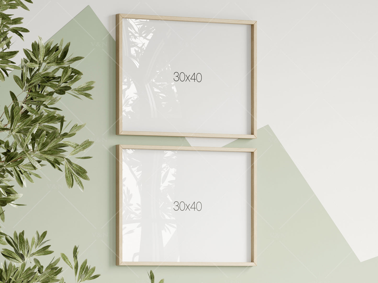 Horizontal Frame Mockup in Green Kids Room Interior, Frame Nursery Interior Wall Mockup, Minimalist Nursery Frame Mockup