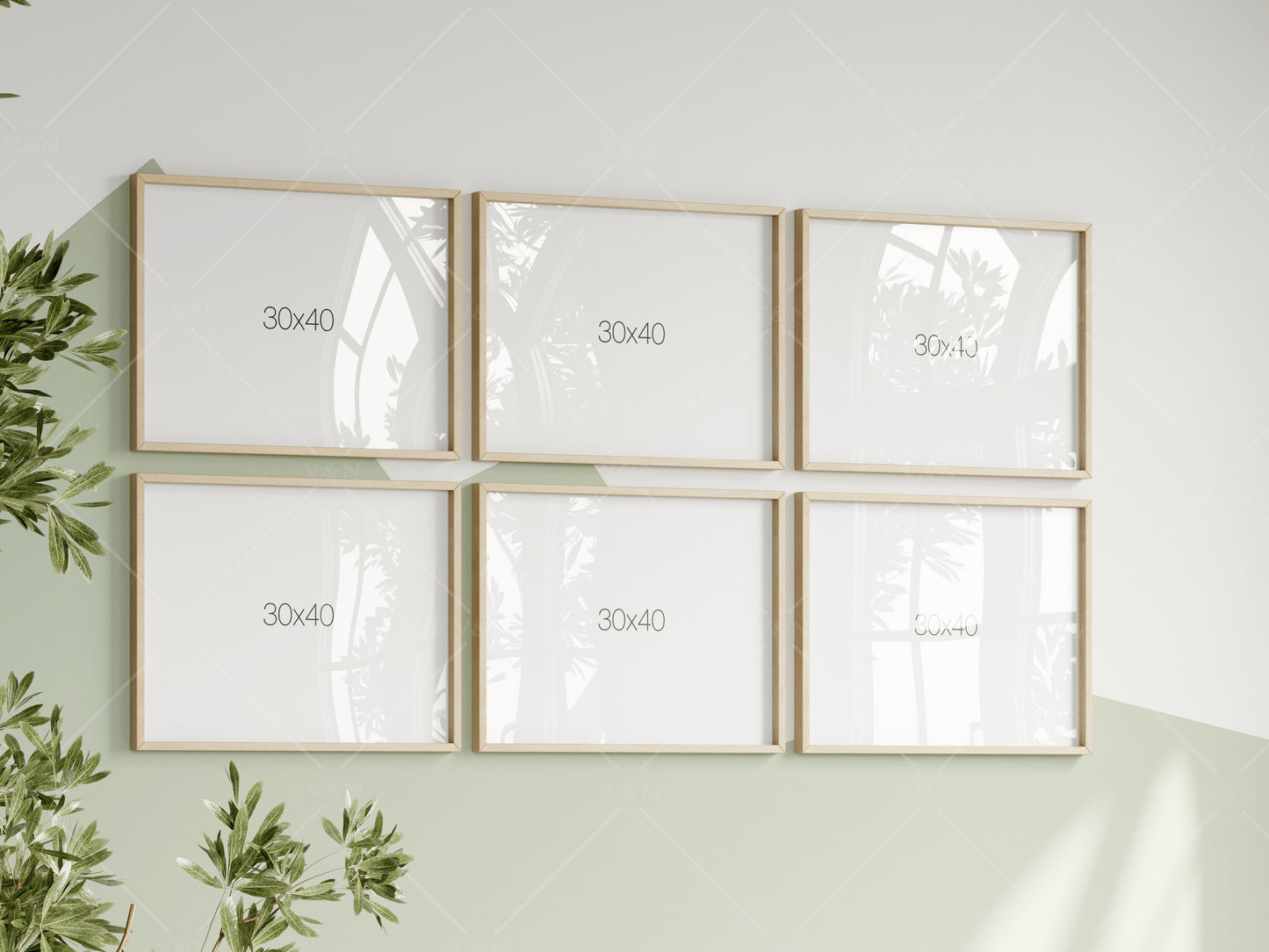 Horizontal Frame Mockup in Green Kids Room Interior, Frame Nursery Interior Wall Mockup, Minimalist Nursery Frame Mockup