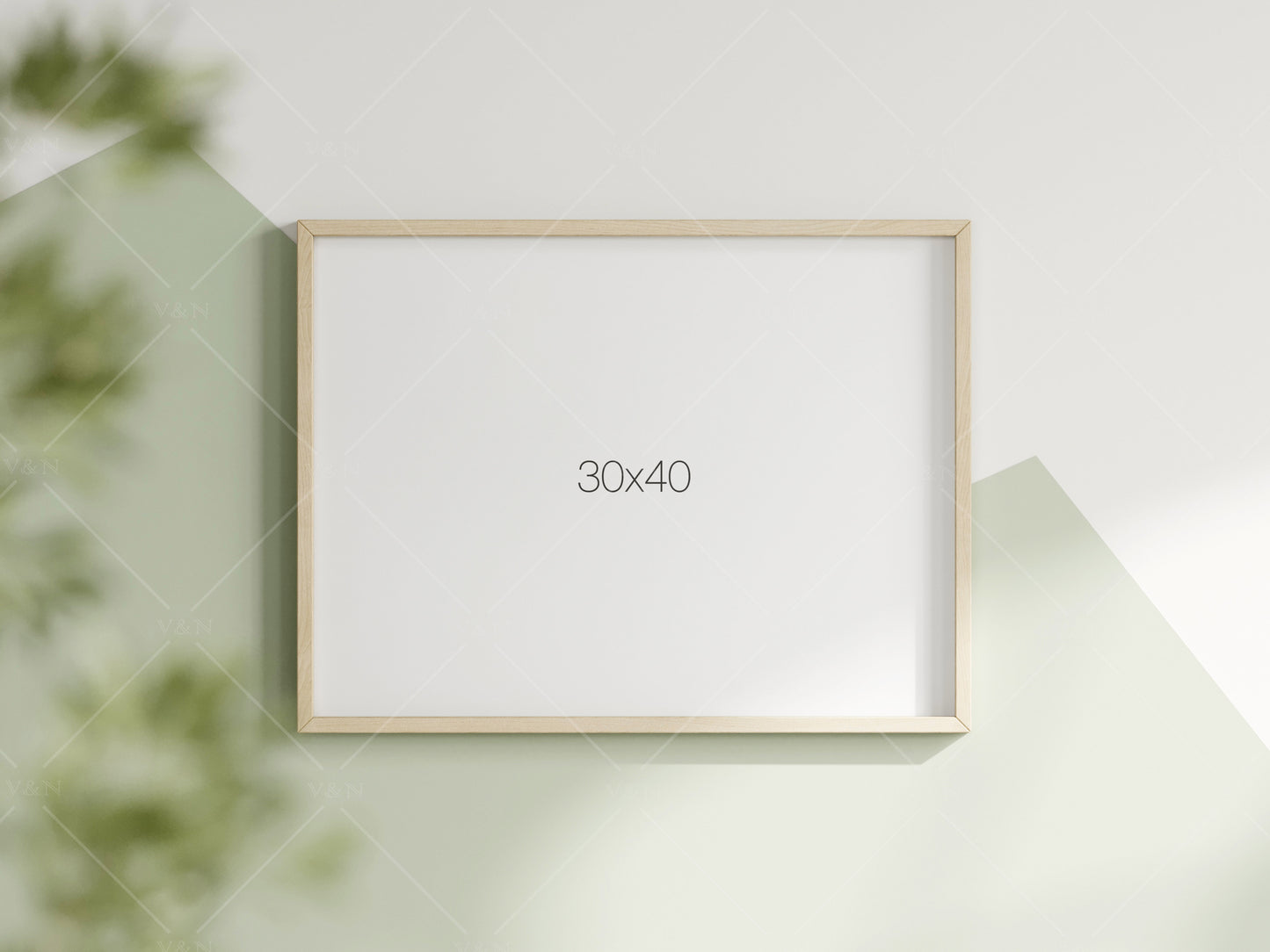 Horizontal Frame Mockup in Green Kids Room Interior, Frame Nursery Interior Wall Mockup, Minimalist Nursery Frame Mockup