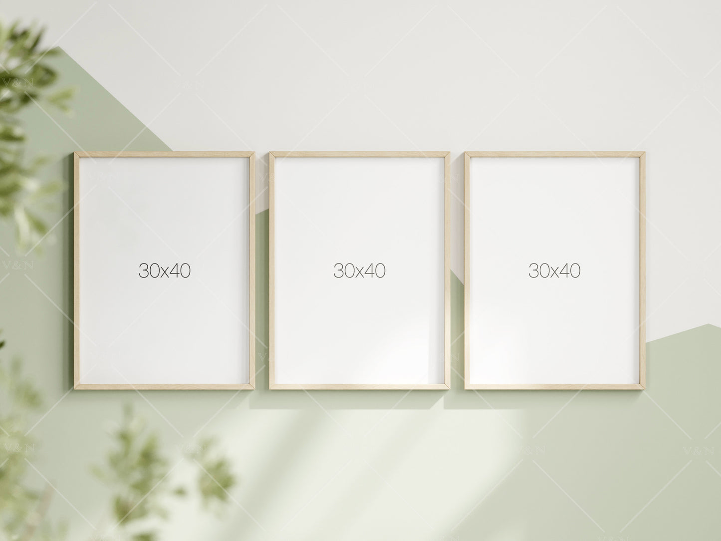 Frame Mockup in Green Kids Room Interior, Portrait Frame Nursery Interior Wall Mockup, Minimalist Nursery Frame Mockup