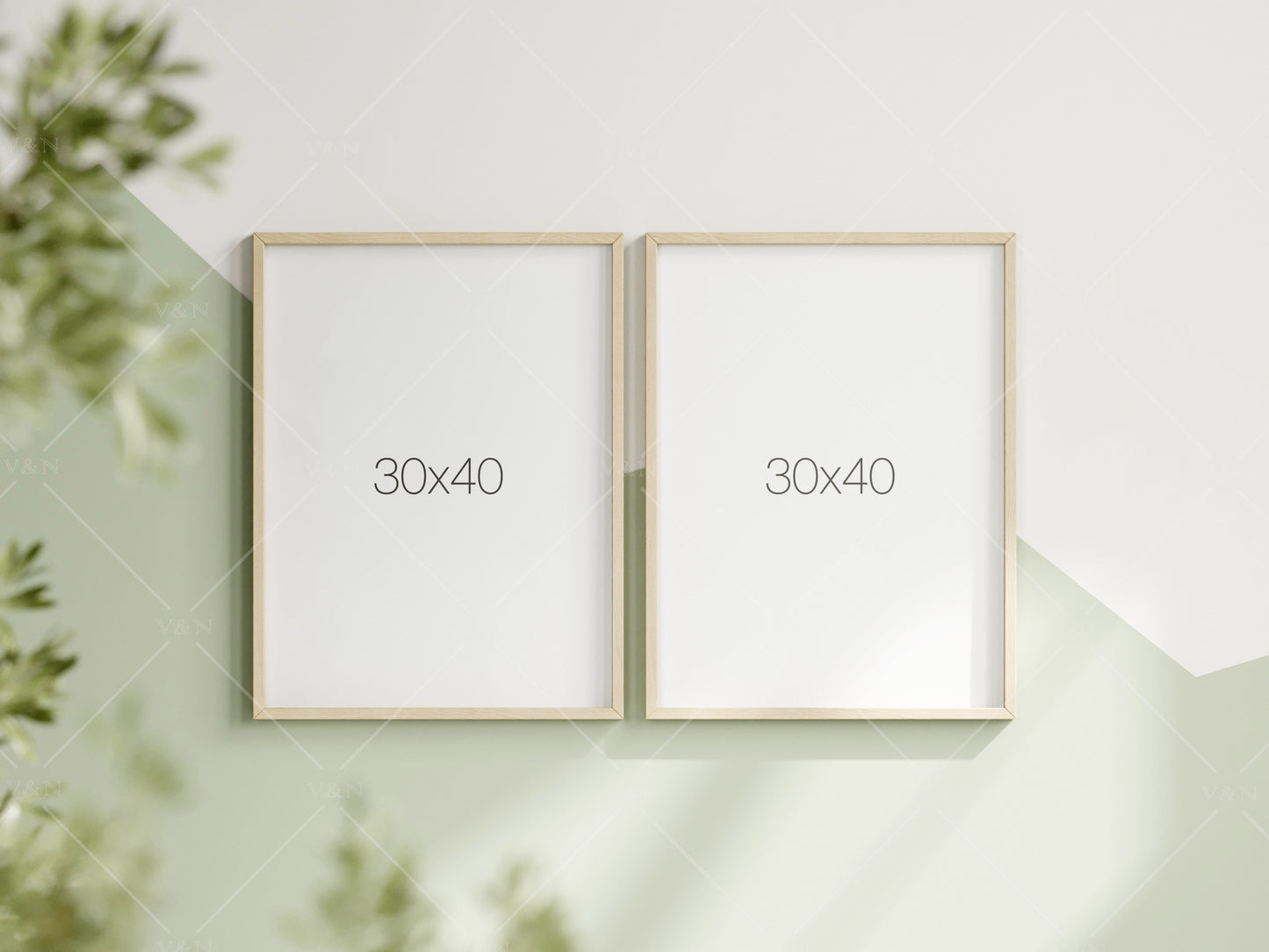 Frame Mockup in Green Kids Room Interior, Portrait Frame Nursery Interior Wall Mockup, Minimalist Nursery Frame Mockup