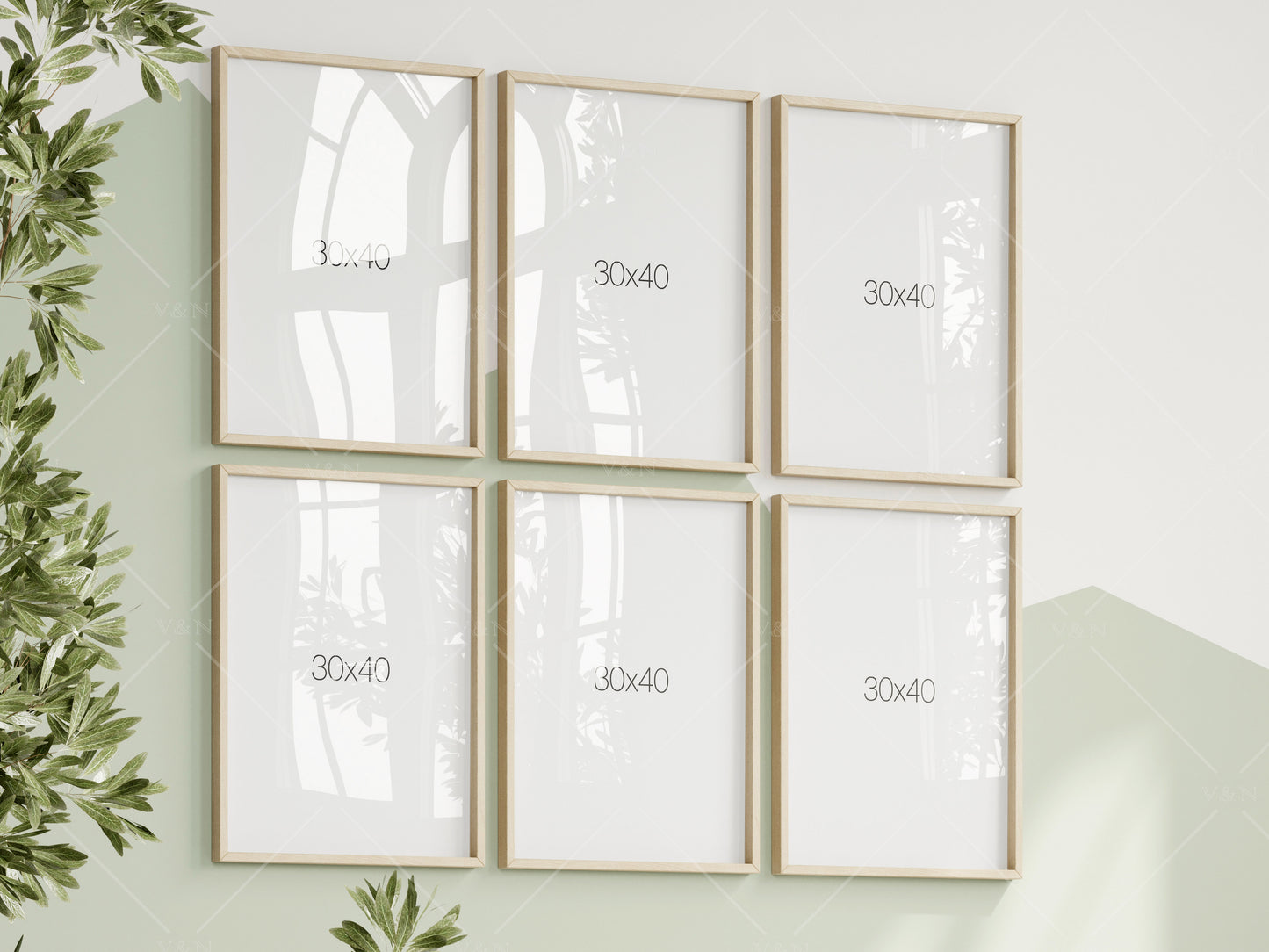 Frame Mockup in Green Kids Room Interior, Portrait Frame Nursery Interior Wall Mockup, Minimalist Nursery Frame Mockup