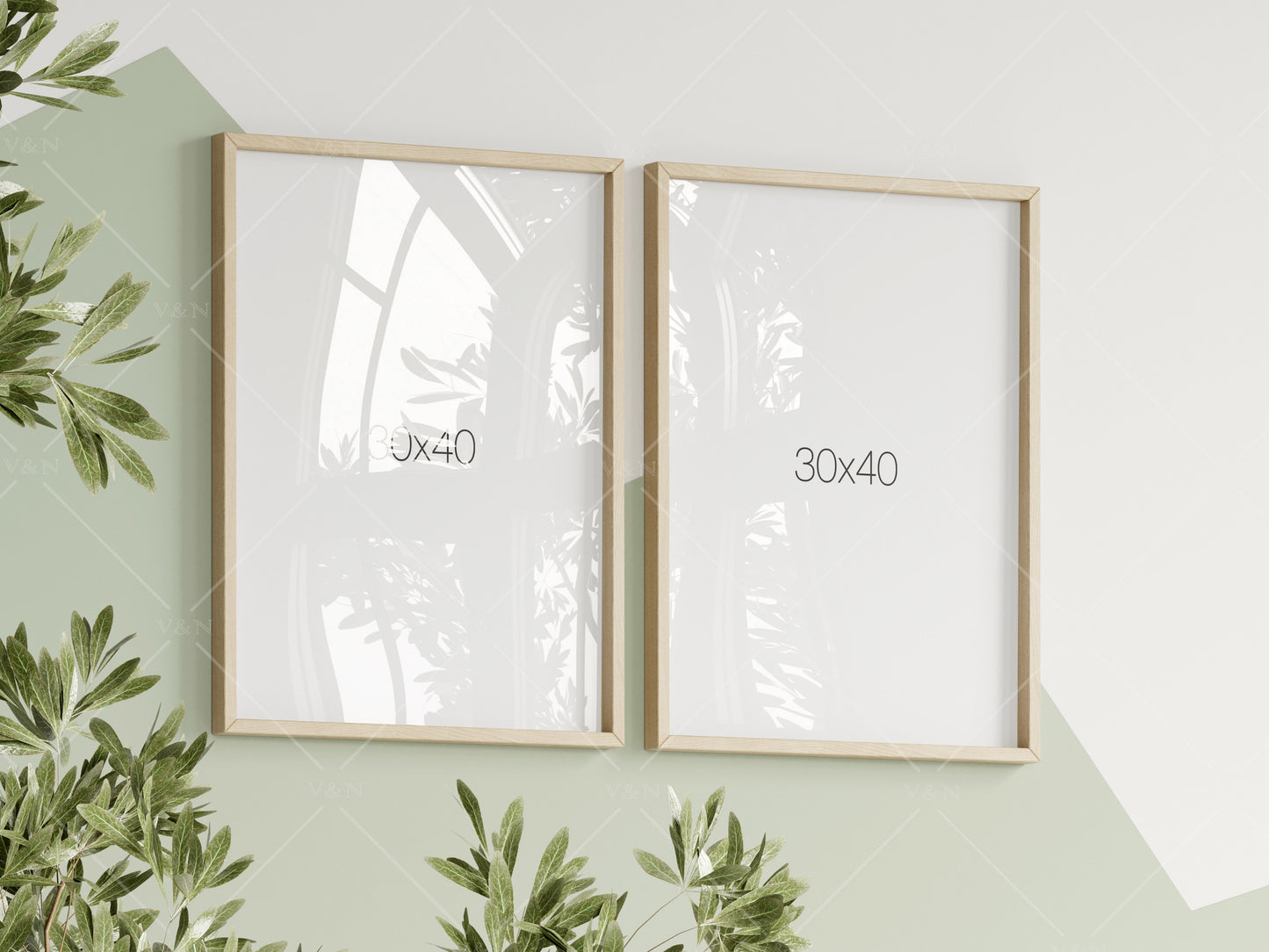 Frame Mockup in Green Kids Room Interior, Portrait Frame Nursery Interior Wall Mockup, Minimalist Nursery Frame Mockup