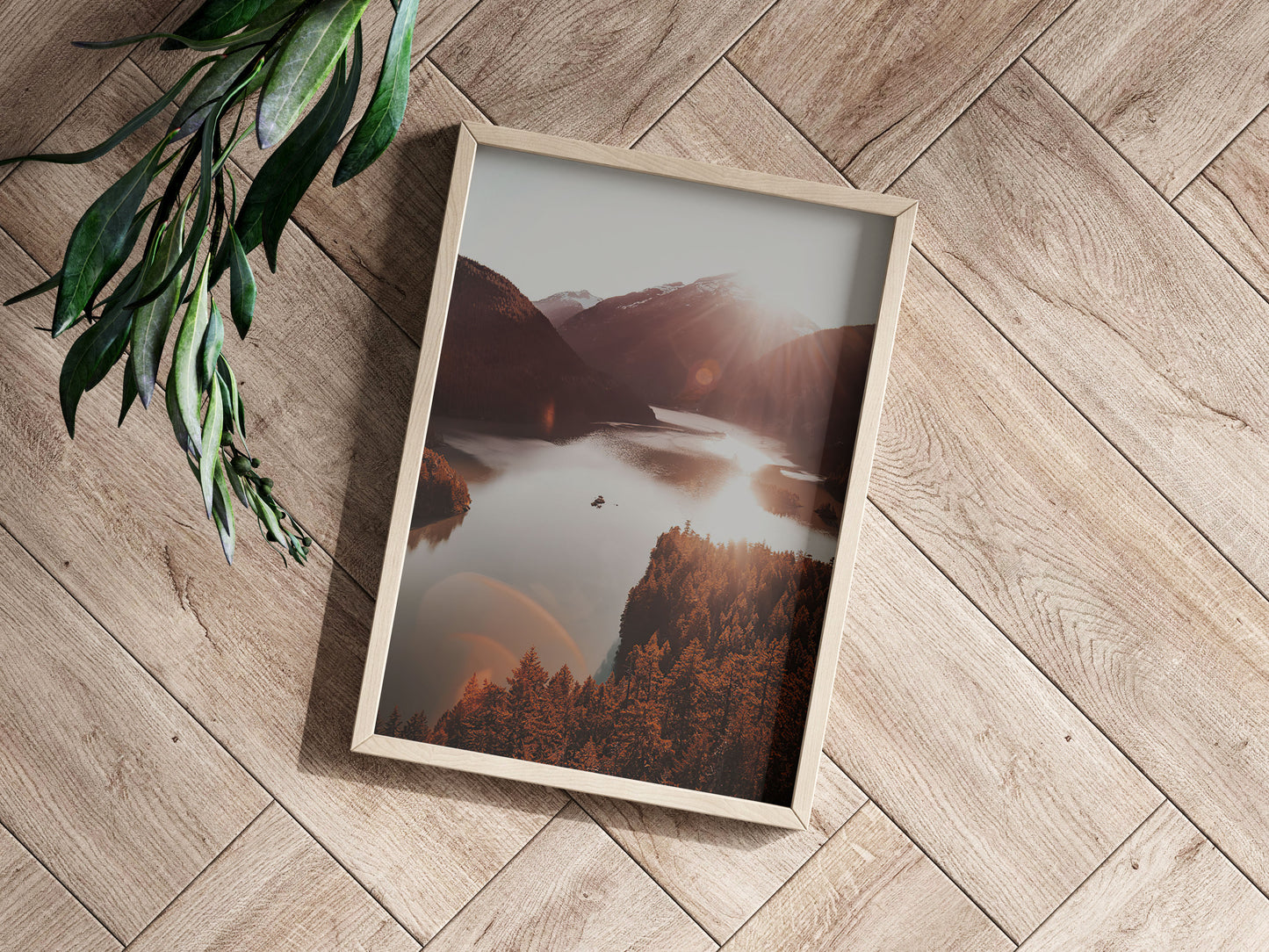 Portrait Frame Mockup in Minimalist Interior, Poster Mockup, Photo Frame Mockup, PSD JPG