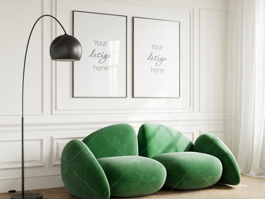 Poster Mockup, Frame Mockup in Modern Interior Room, PSD JPG