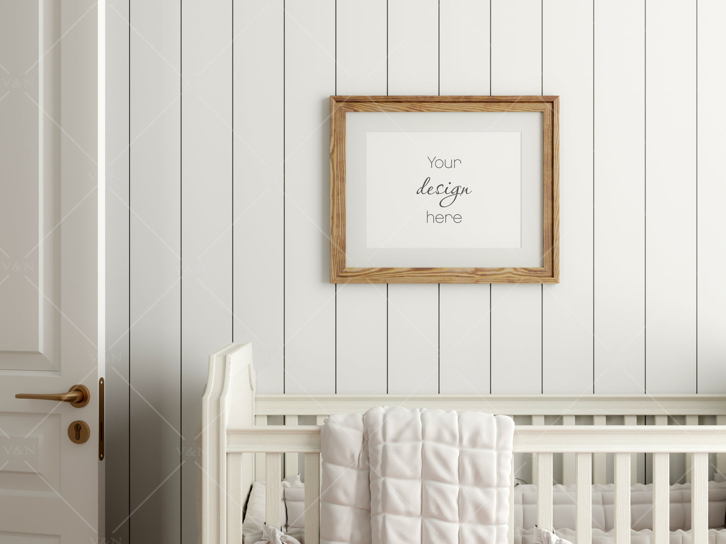 Horizontal Frame Mockup in Nursery Interior, Frame Mockup Kids Room