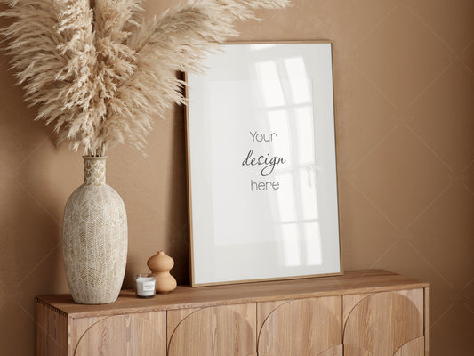 Poster Mockup, Frame Mockup in Cozy Living Room Interior, Interior Mockup