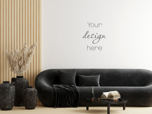 Modern Interior Background JPG, Empty Wall Mockup, Living Room Wall Background