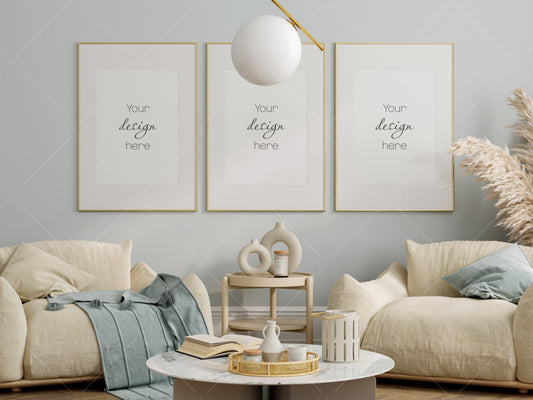 Frame Mockup Living Room, Interior Mockup, Poster Mockup, Gallery Wall Mockup