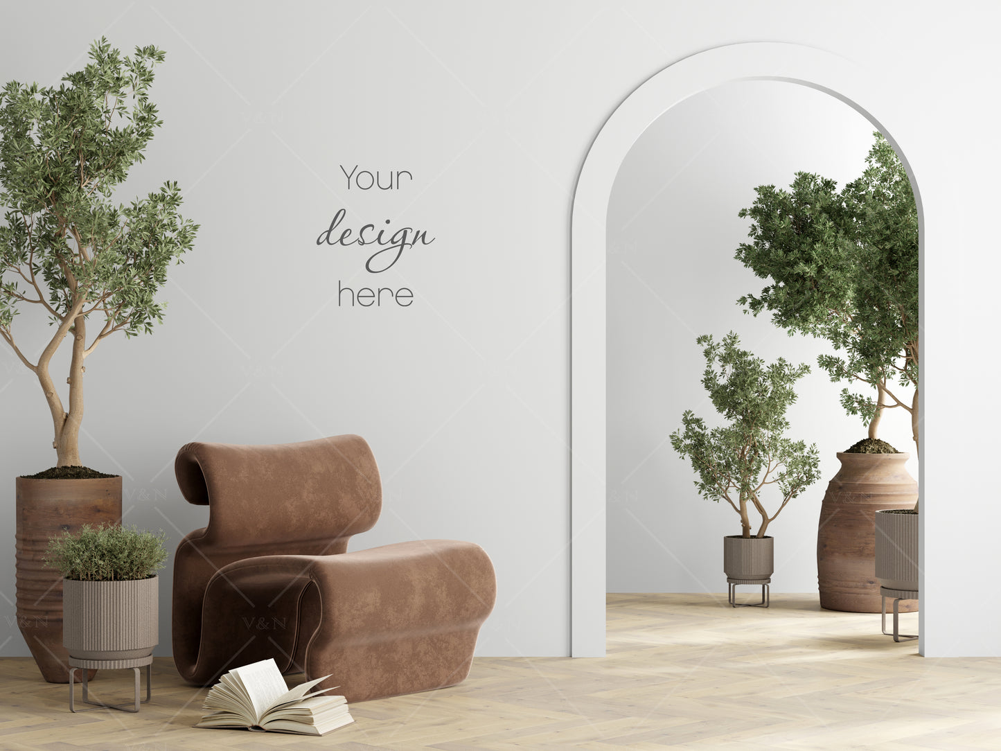 Modern Interior Background JPG, Empty Wall Mockup, Living Room Wall Background