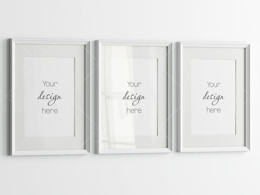 Three Posters Mockup, Frame Mockup, Poster Frame Mockup, Photo Frame Mockup, PSD JPG