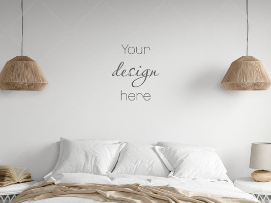 Blank Wall Mockup, Bedroom Wall Mockup, Empty Wall Mockup, Modern Boho Interior Wall Mockup