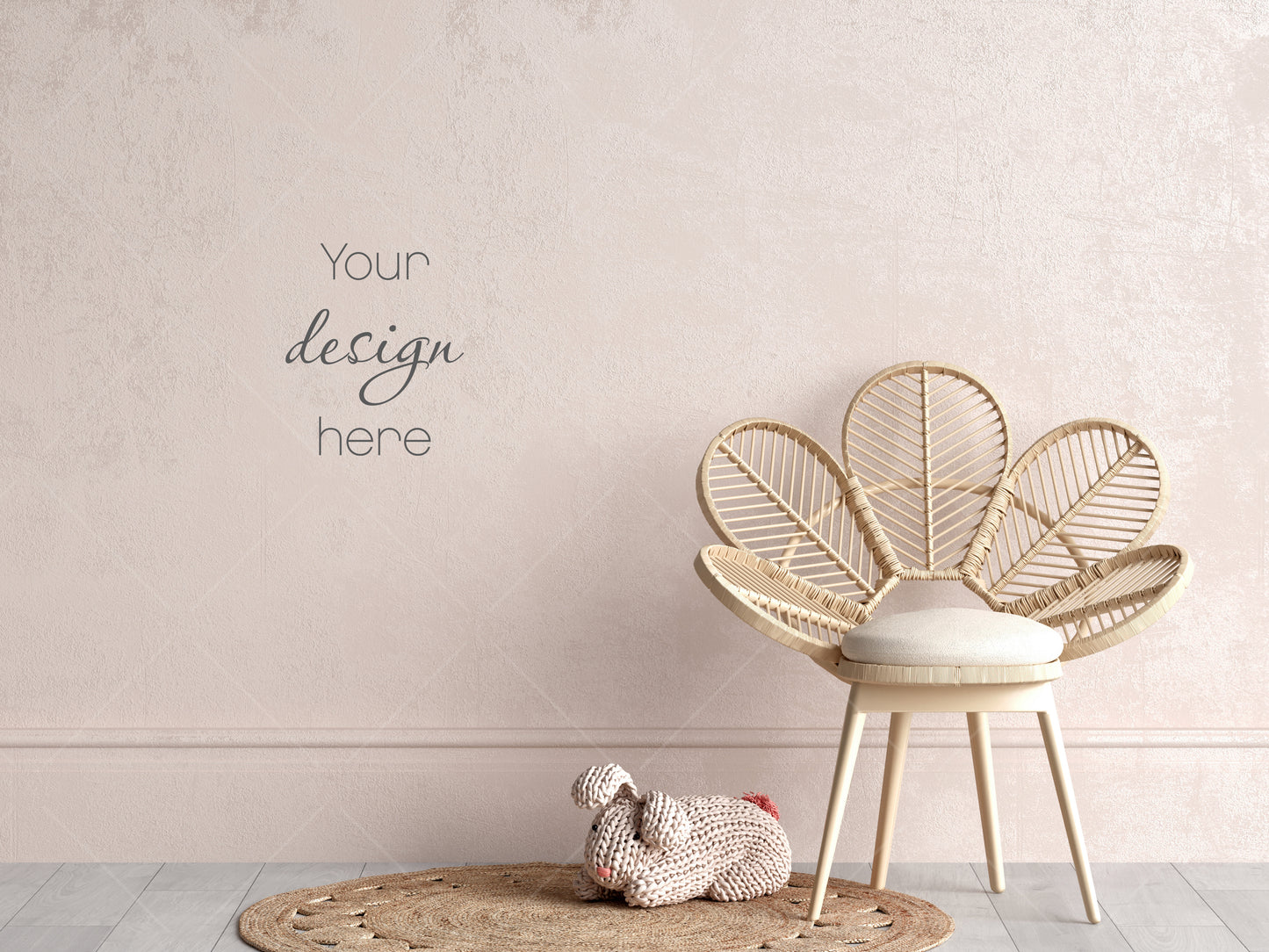 Kids Room Mockup, Empty Wall Nursery Interior Mockup, Nursery Wall Mockup, Children's Room Mockup