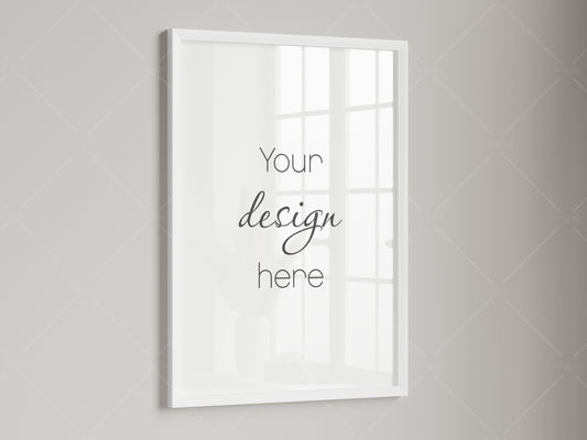 Close up Frame Mockup, Minimalist Vertical Frame Mockup, Poster Mockup, JPG PSD