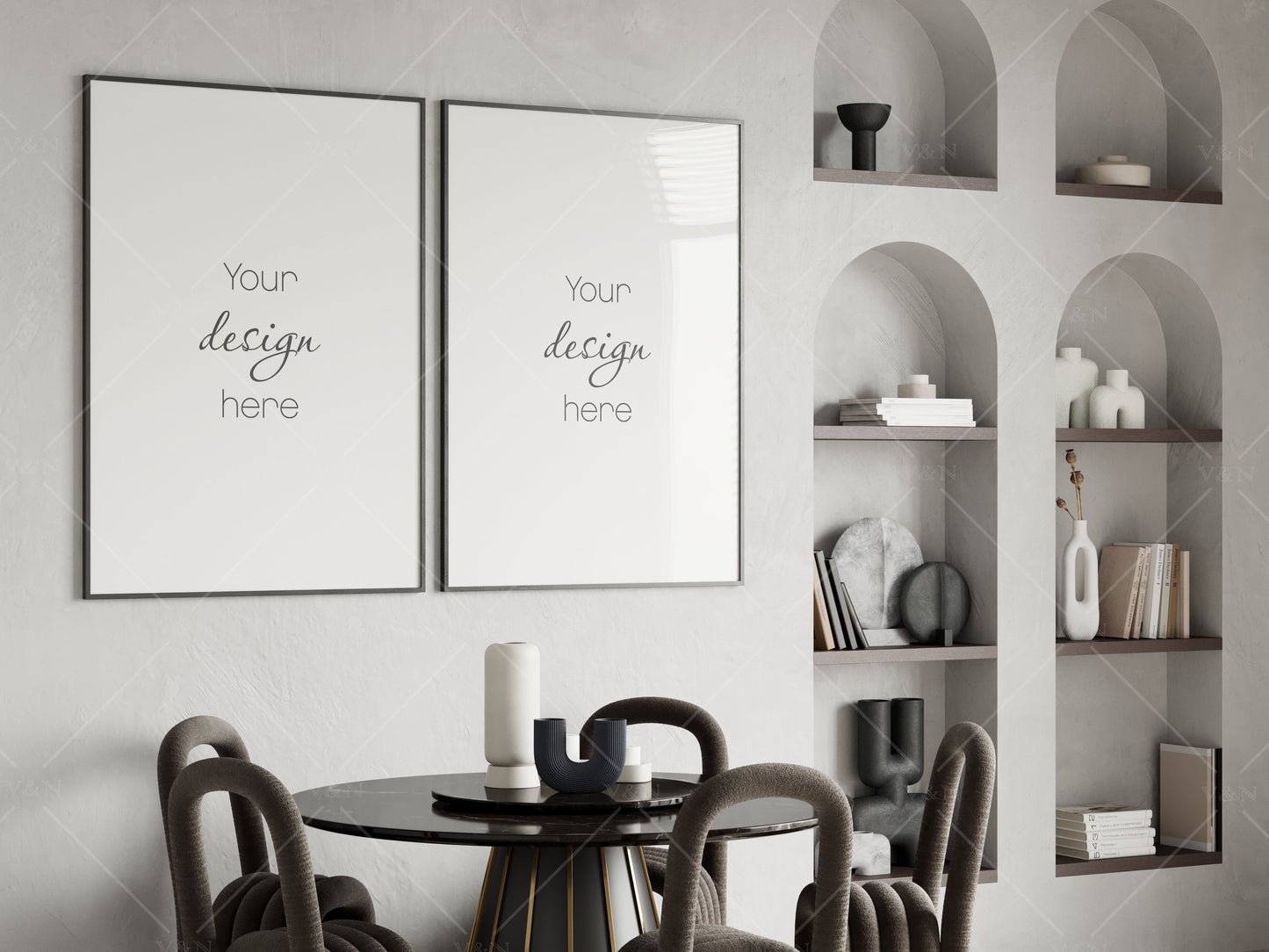 Frame Mockup in Dining Room, Dining Room Poster Mockup, Interior Mockup, Poster Mockup