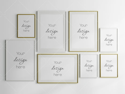 Gallery Wall Mockup, Frame Mockup, Poster Frame Mockup, Photo Frame Mockup, PSD JPG