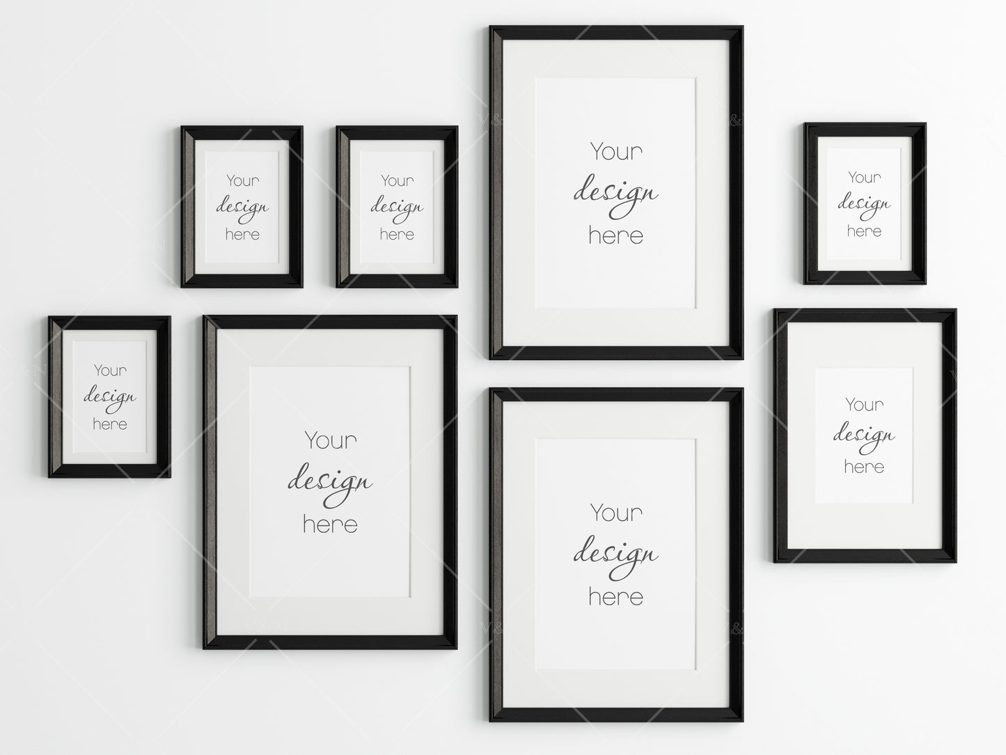 Poster Frame Mockup, Black Frame Mockup, Gallery Wall Mockup, Photo Frame Mockup, PSD JPG