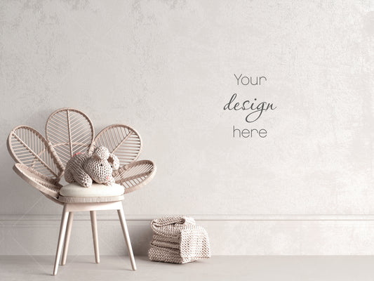 Kids Room Mockup, Empty Wall Nursery Interior Mockup, Nursery Wall Mockup, Children's Room Mockup