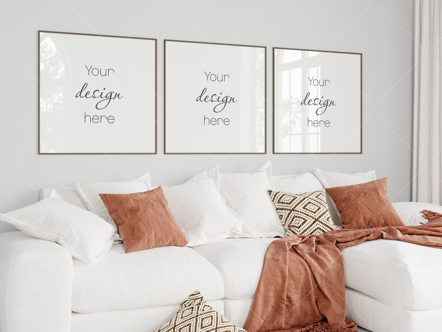 Square Frame Mockup, Living Room Frame Mockup, Interior Mockup, Poster Mockup