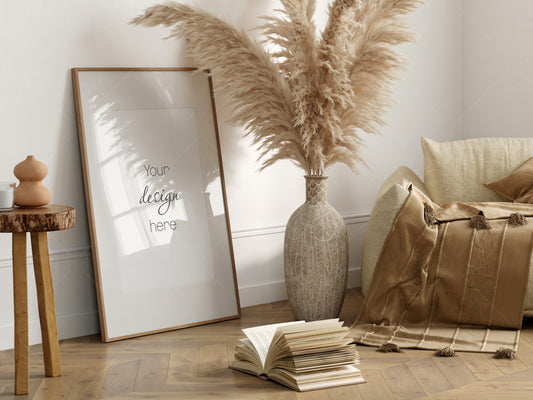 Poster Mockup, Frame Mockup in Cozy Living Room Interior, Interior Mockup