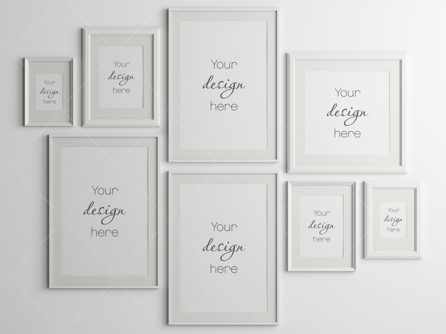 Gallery Wall Mockup, Frame Mockup, Poster Frame Mockup, Photo Frame Mockup, PSD JPG