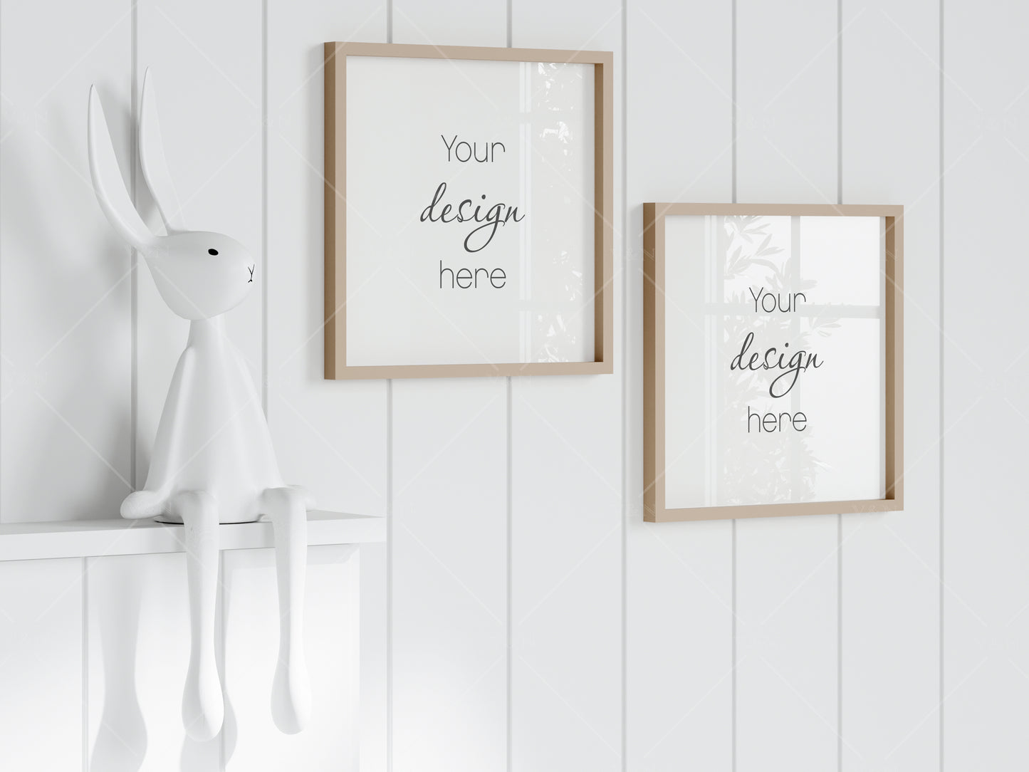 Kids Room Frame Mockup, Nursery Frame Mockup, Square Frame in Modern Kids Room Interior