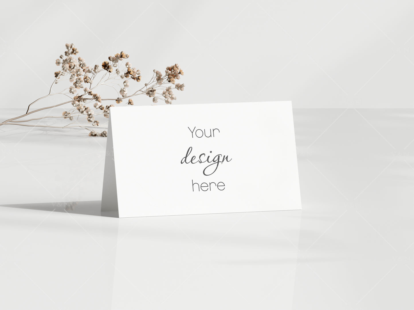 Thank You Card Mockup, Blank White Card Mockup, Wedding Stationery Mockup, Minimal Folded Card Mockup