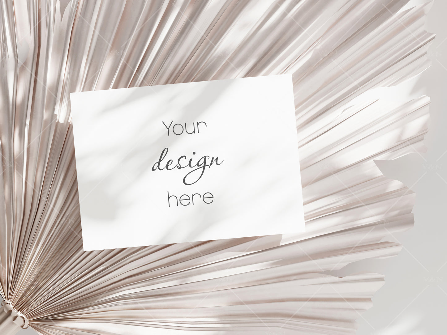 Horizontal Card Mockup Boho 5x7, Invitation Mockup, Greeting Card Mockup, Wedding Stationery Mockup