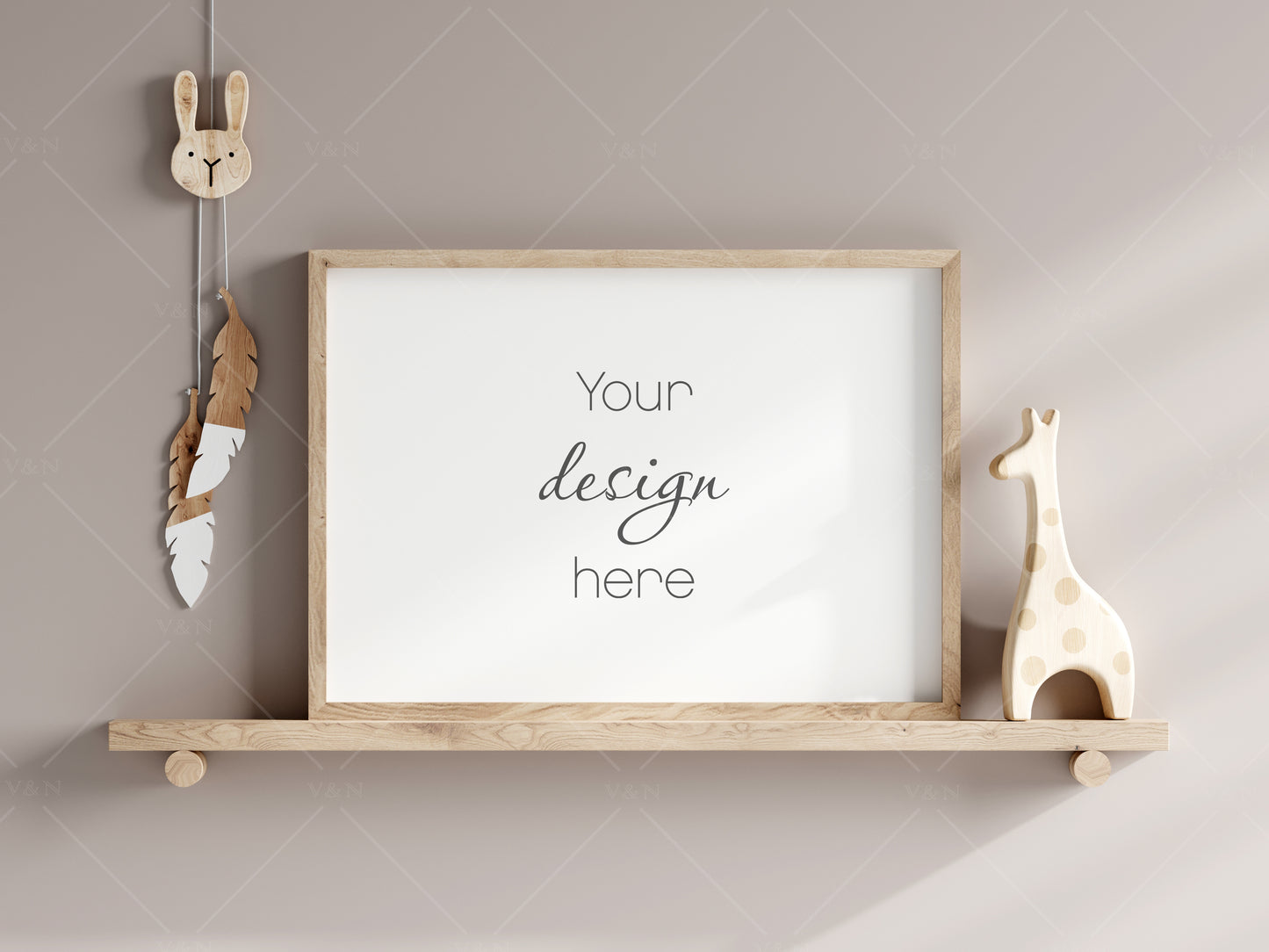 Kids Room Frame Mockup A4 A3, Nursery Frame Mockup, Vertical Frame in Modern Kids Room Interior