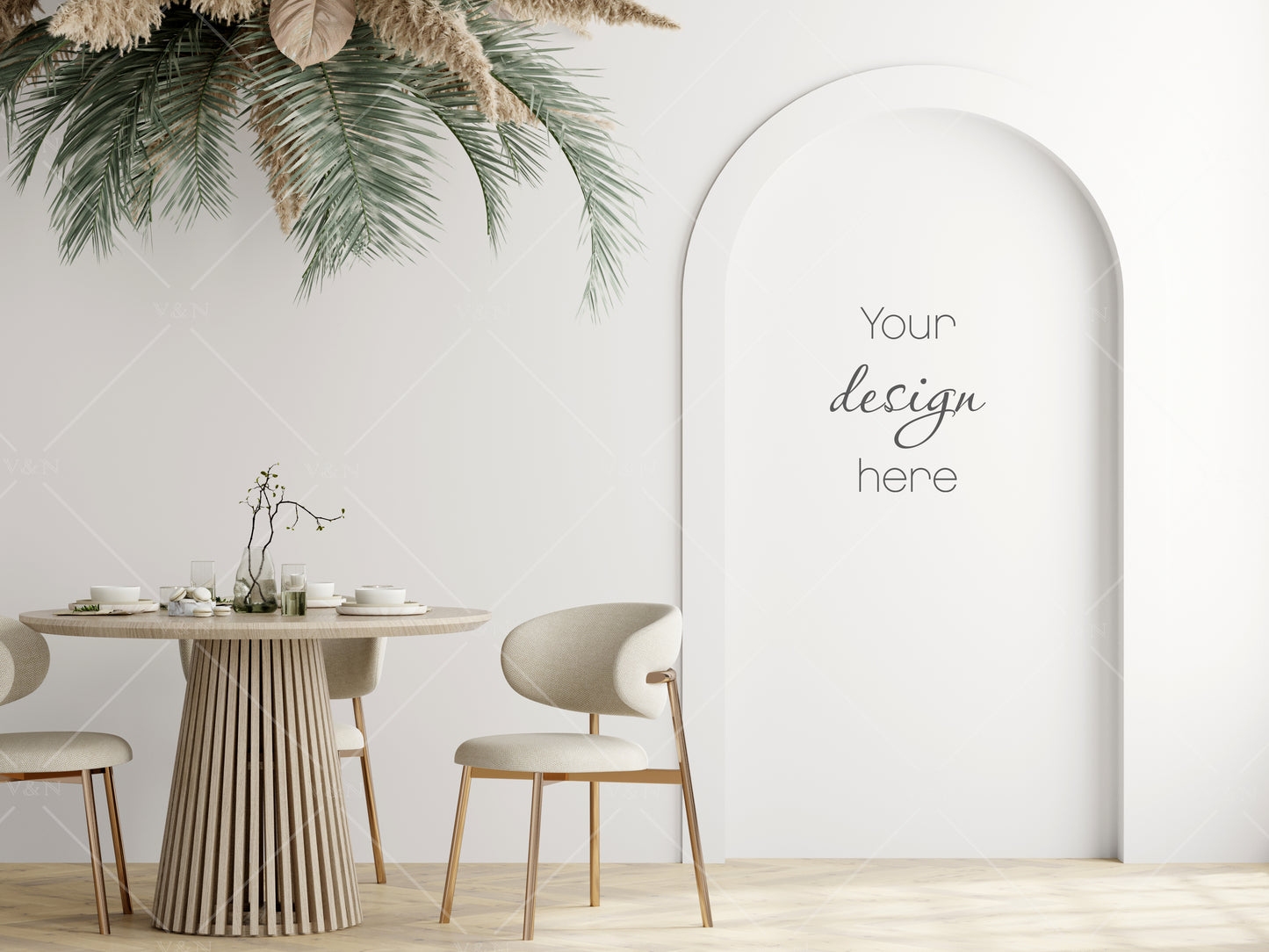 Modern Interior Wall Mockup, Dining Room Wall Mockup, Wall Mockup