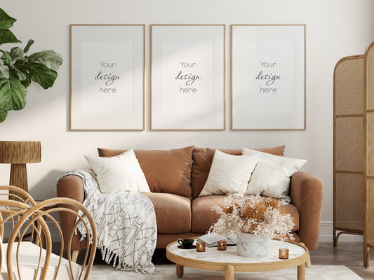 Living Room Frame Mockup, Interior Mockup, Poster Mockup, Gallery Wall Mockup