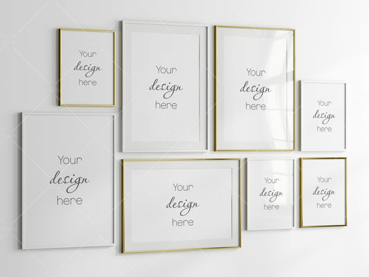 Gallery Wall Mockup, Frame Mockup, Poster Frame Mockup, Photo Frame Mockup, PSD JPG