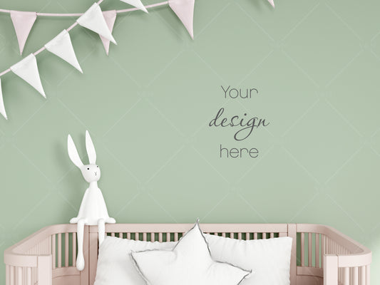 Kids Room Mockup, Nursery Wall Mockup, Children's Room Mockup, Empty Wall Nursery Interior Mockup