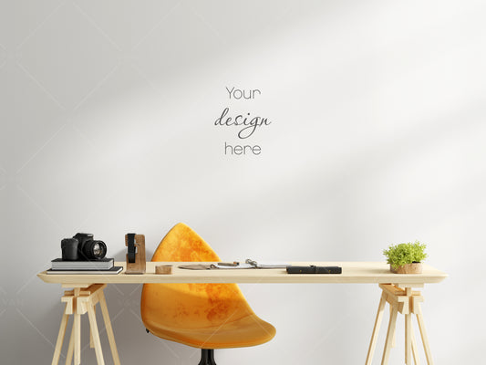 Home Workspace Wall Mockup, Empty Wall Mockup, Office Wall Mockup, Wall Mockup, Blank Wall Mockup