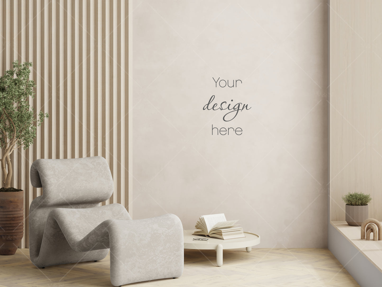 Modern Interior Background JPG, Empty Wall Mockup, Living Room Wall Background