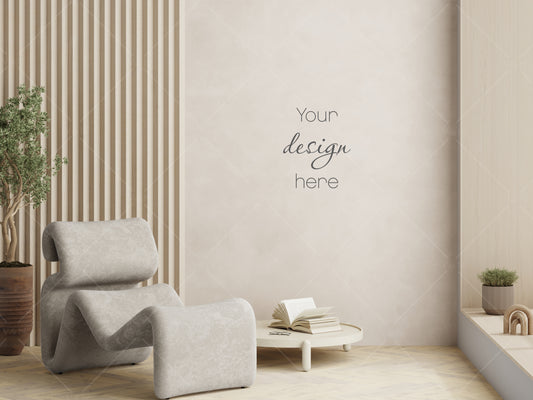 Modern Interior Background JPG, Empty Wall Mockup, Living Room Wall Background