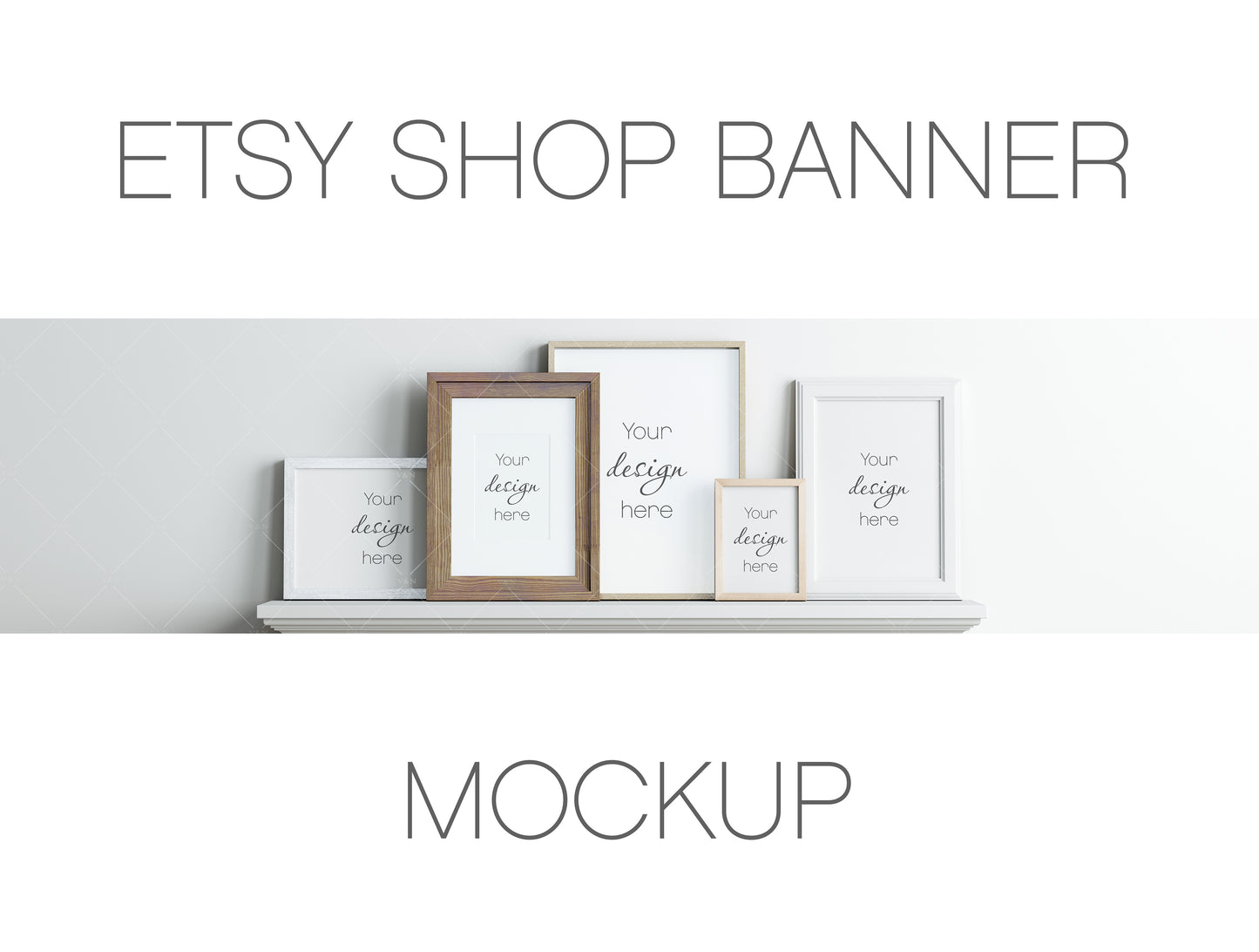 Etsy Shop Banner Mockup, Frame Mockup, PSD JPEG