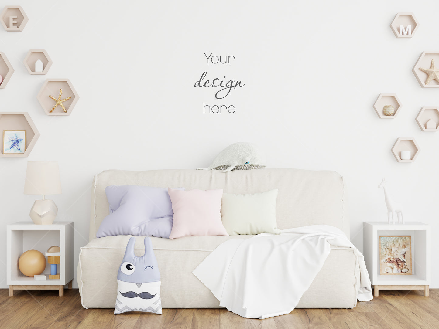 Kids Room Mockup, Empty Wall Nursery Interior Mockup, Nursery Wall Mockup, Children's Room Mockup