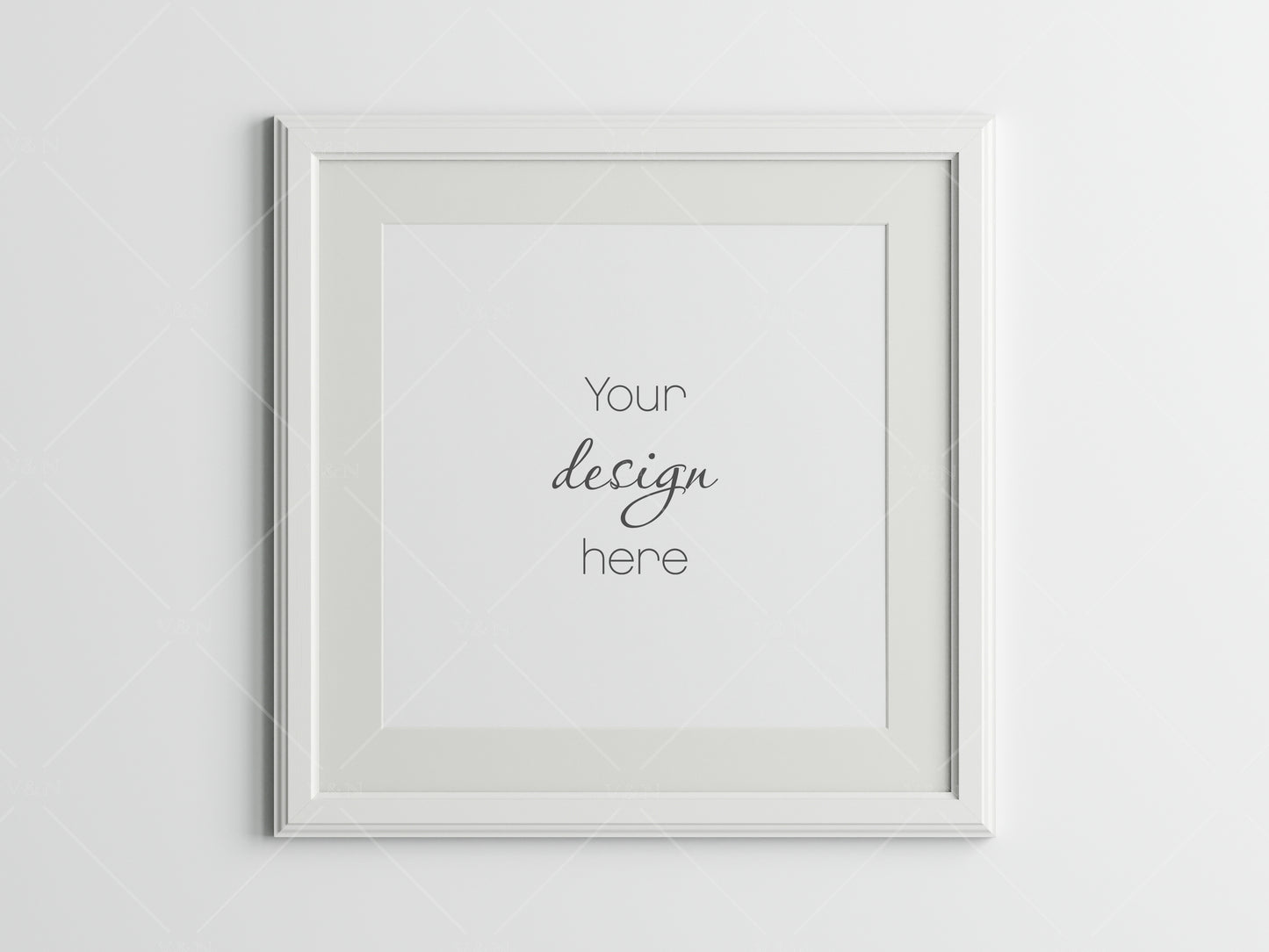 Square Poster Mockup, White Frame Mockup, Photo Frame Mockup, PSD JPG