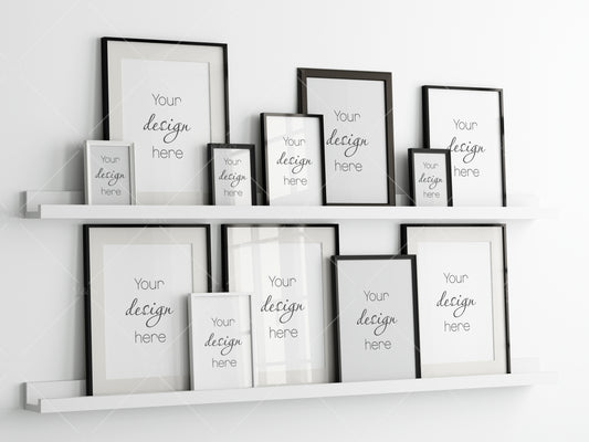 Photo Frame Mockup, Gallery Wall Mockup, Frame Mockup, Poster Frame Mockup, PSD JPG