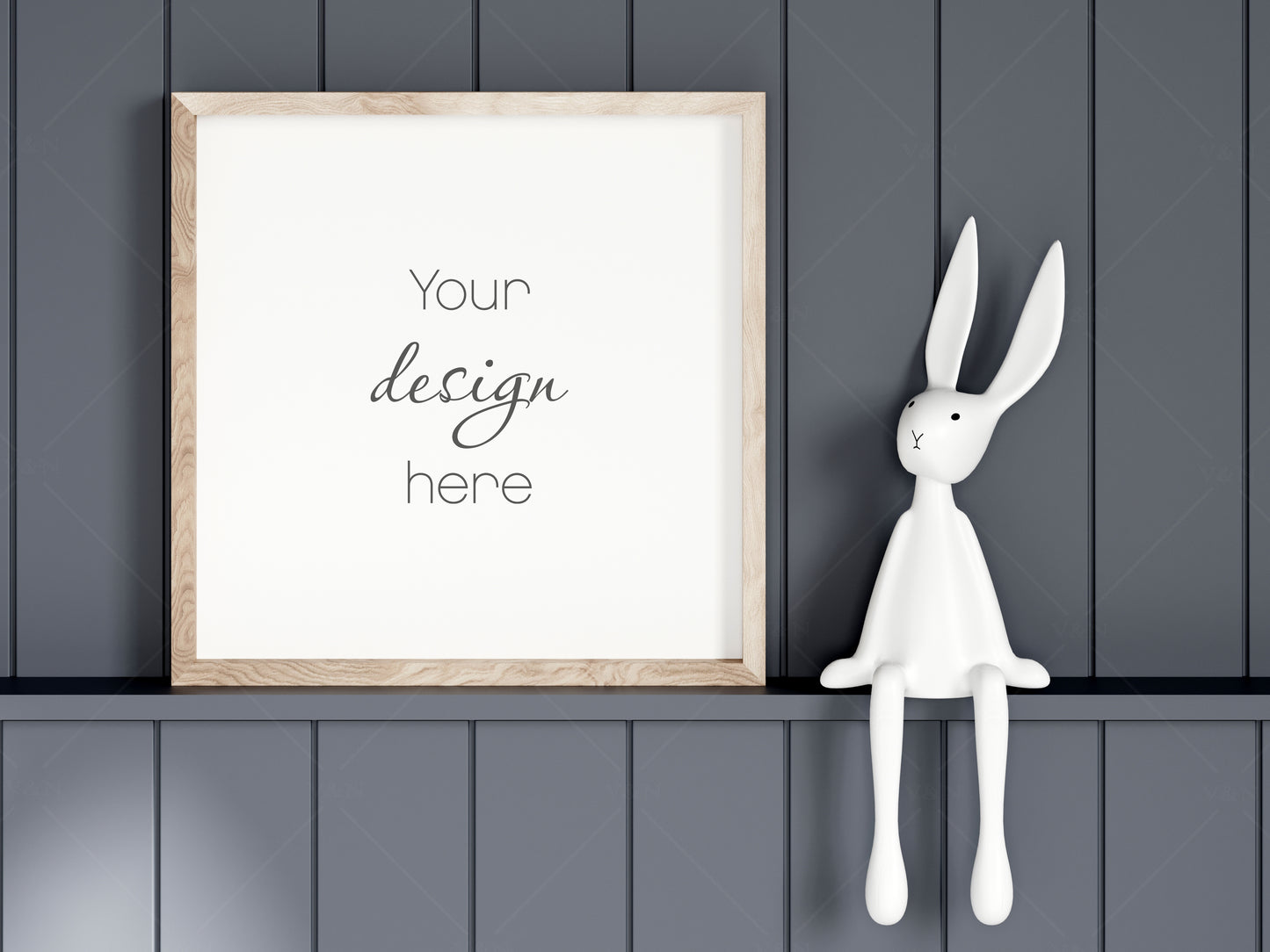 Kids Room Frame Mockup, Nursery Frame Mockup, Square Frame in Modern Kids Room Interior