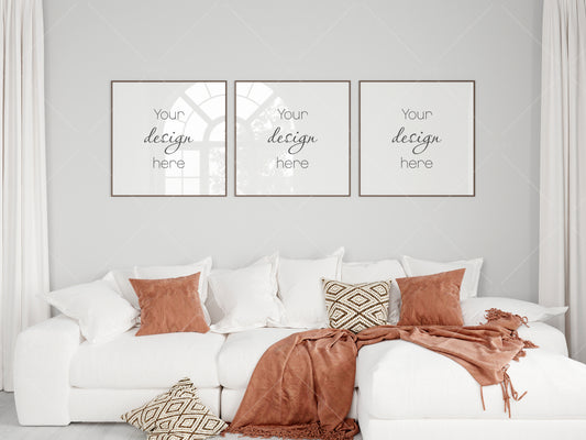 Interior Mockup, Square Frame Mockup, Living Room Frame Mockup, Poster Mockup