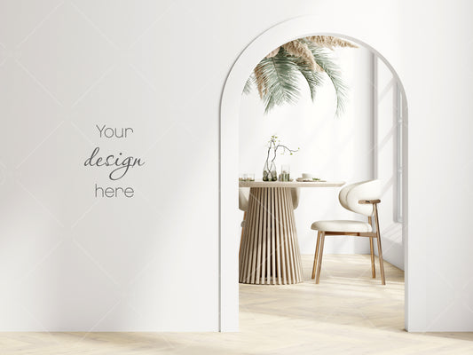 Modern Interior Wall Mockup, Dining Room Wall Mockup, Wall Mockup