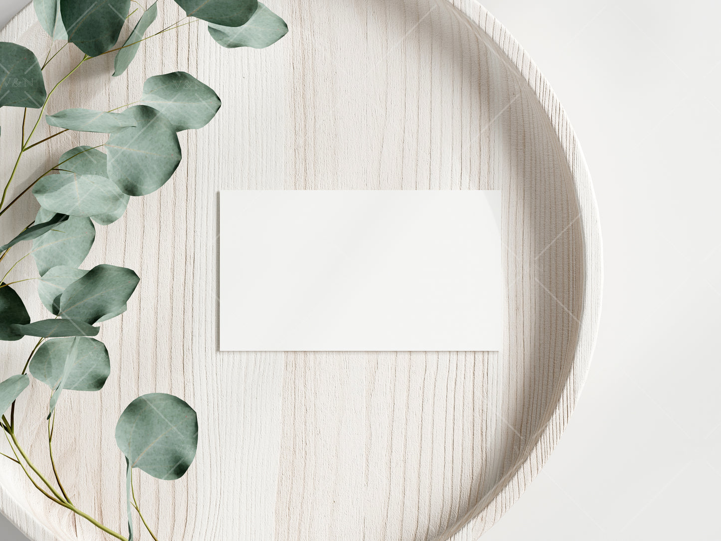 Place Card Mockup, Eucalyptus Branch Wedding Stationery Mockup, White Card Mockup, Minimal Card Mockup, Card on Plate