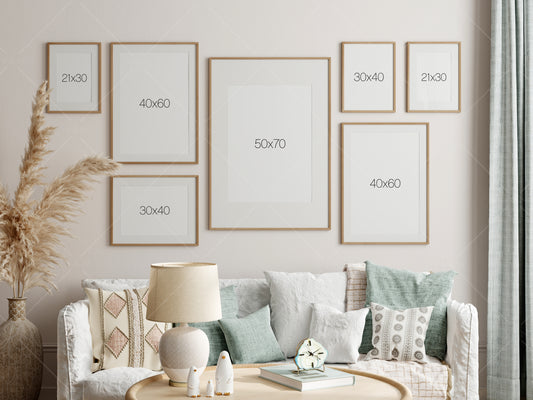 Frame Mockup, Gallery Wall Mockup, Living Room Frame Mockup, Interior Mockup, Poster Mockup