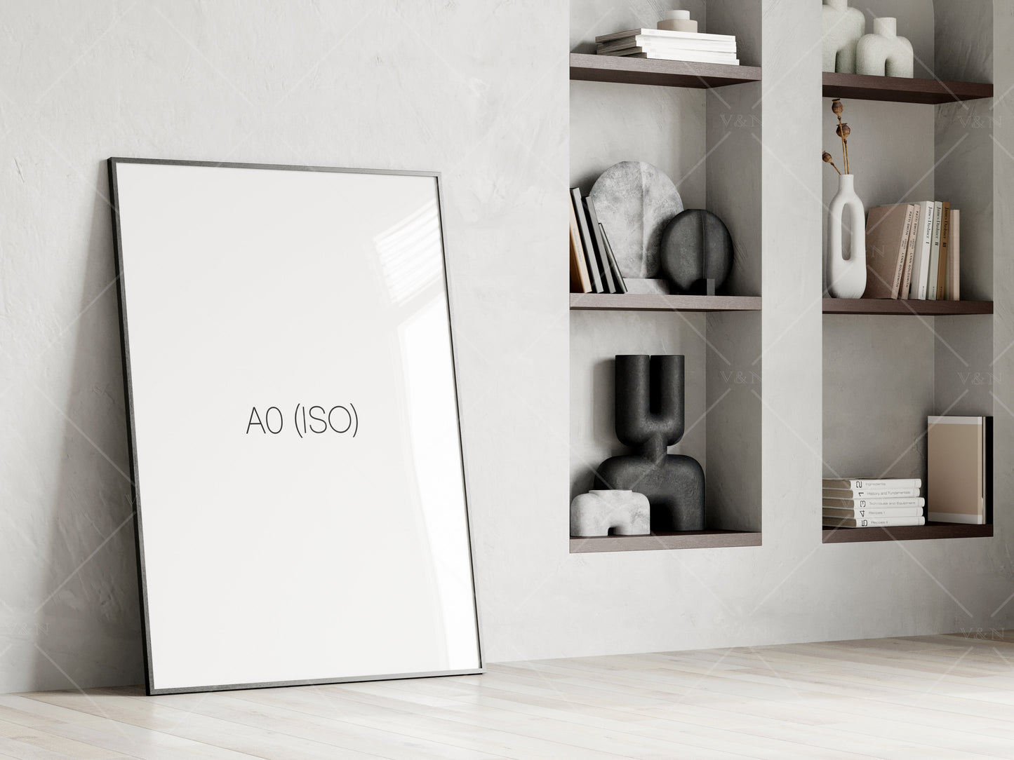 Poster Frame Mockup in Modern Interior Room, Poster Mockup, PSD JPG